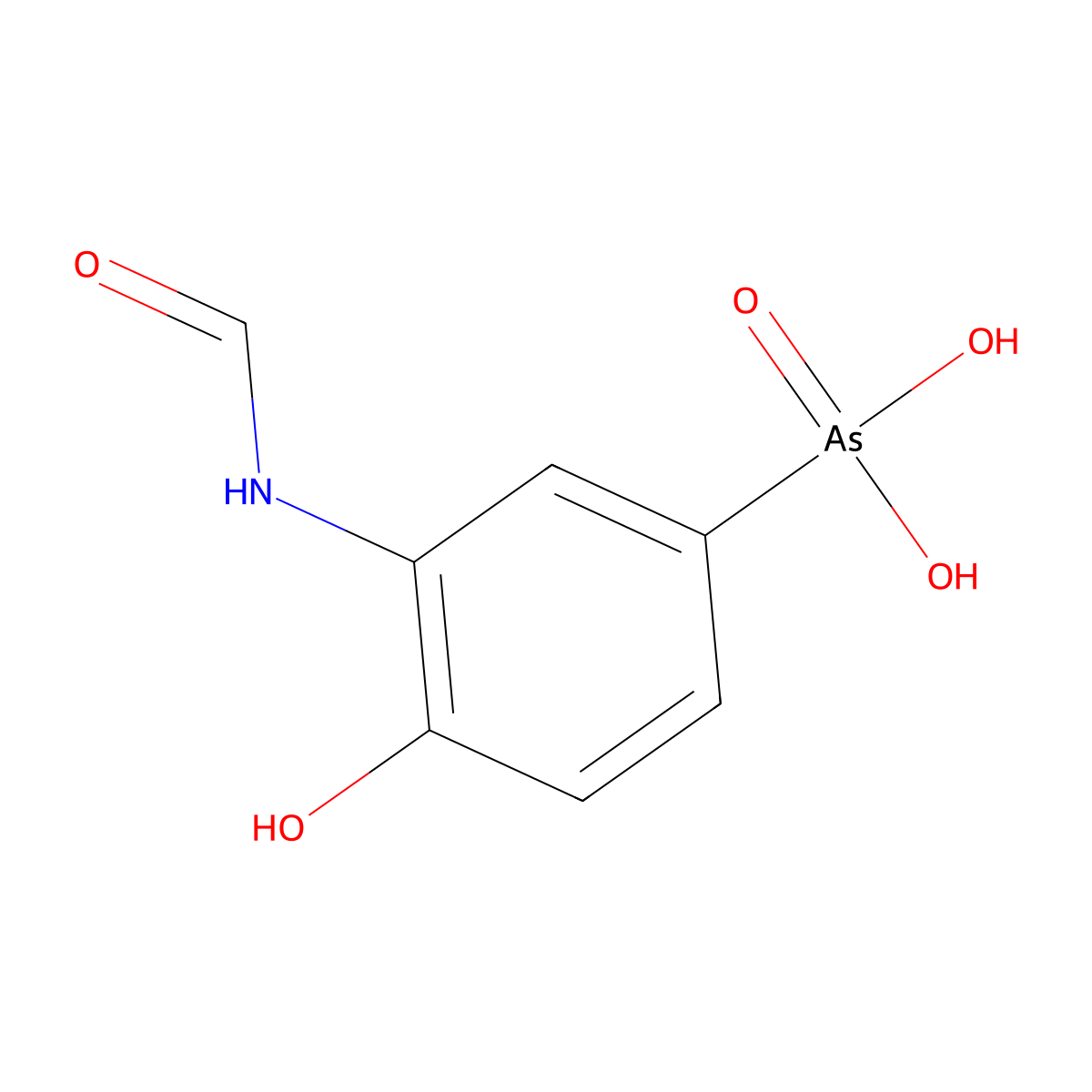 Arsonic acid, [3-(formylamino)-4-hydroxyphenyl]- molecular structure, CAS 60154-16-7