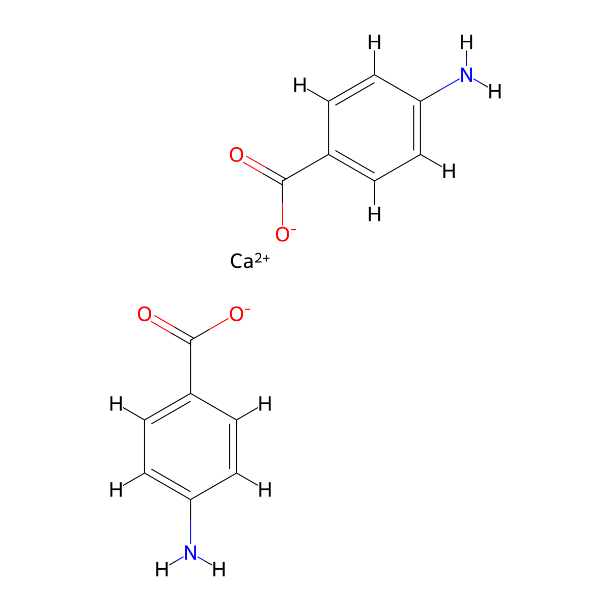 Calcium 4-aminobenzoate (1:2) molecular structure, CAS 60154-17-8