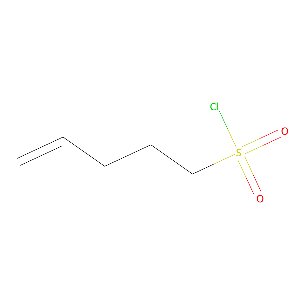 Pent-4-ene-1-sulfonyl chloride molecular structure, CAS 60154-77-0