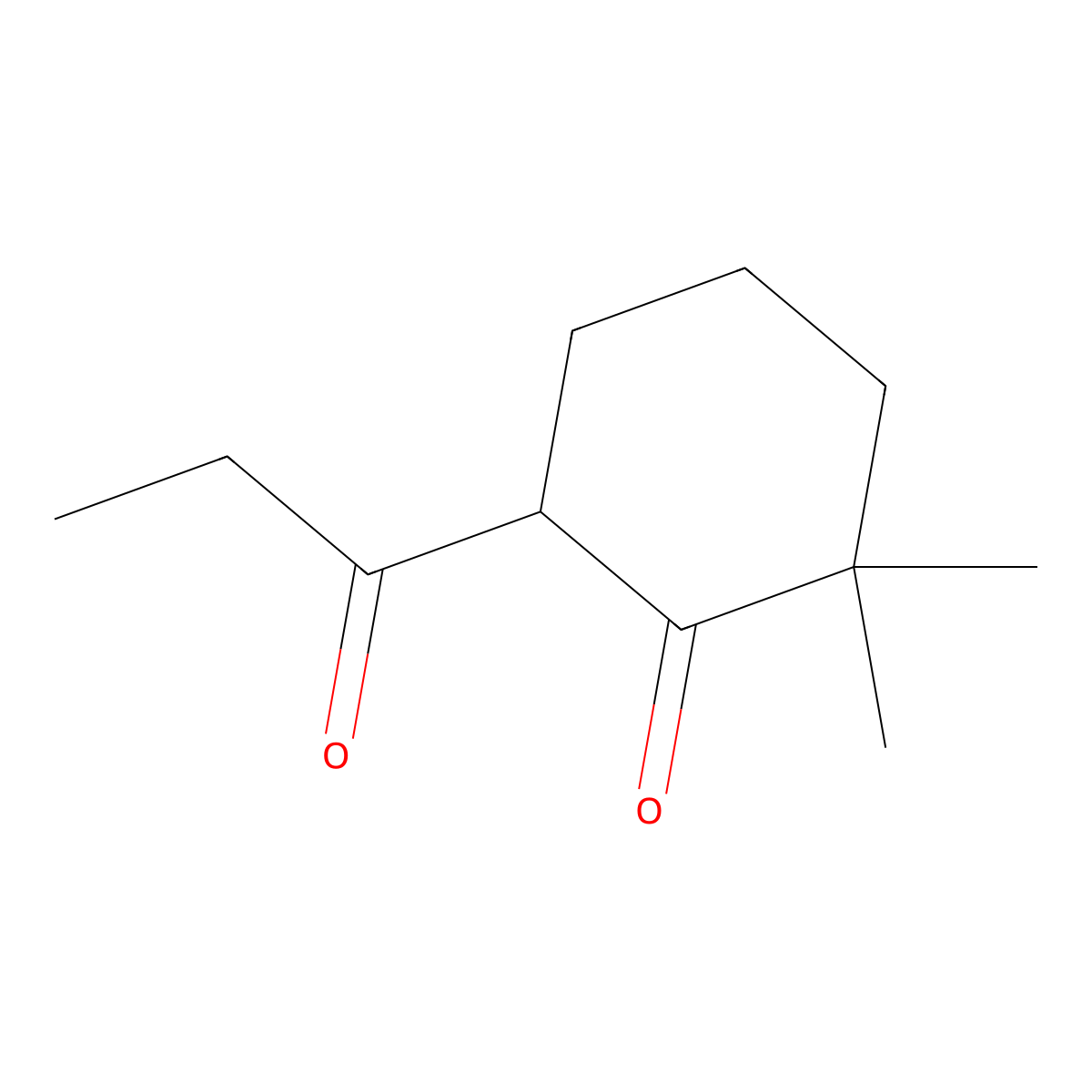 2,2-Dimethyl-6-propanoylcyclohexan-1-one molecular structure, CAS 60156-99-2