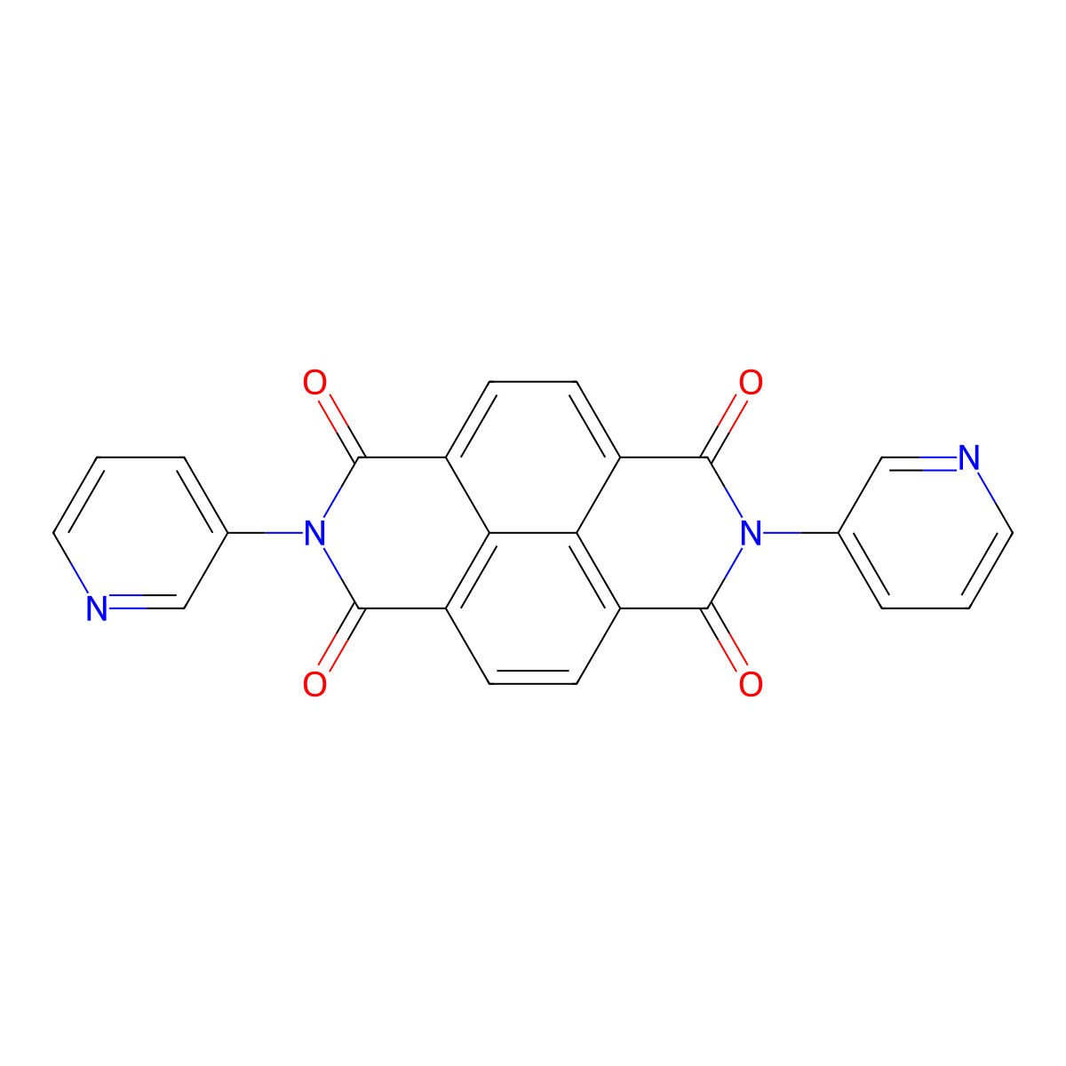 2,7-DI-3-Pyridinylbenzo[lmn][3,8]phenanthroline-1,3,6,8(2H,7H)-tetrone molecular structure, CAS 6016-04-2