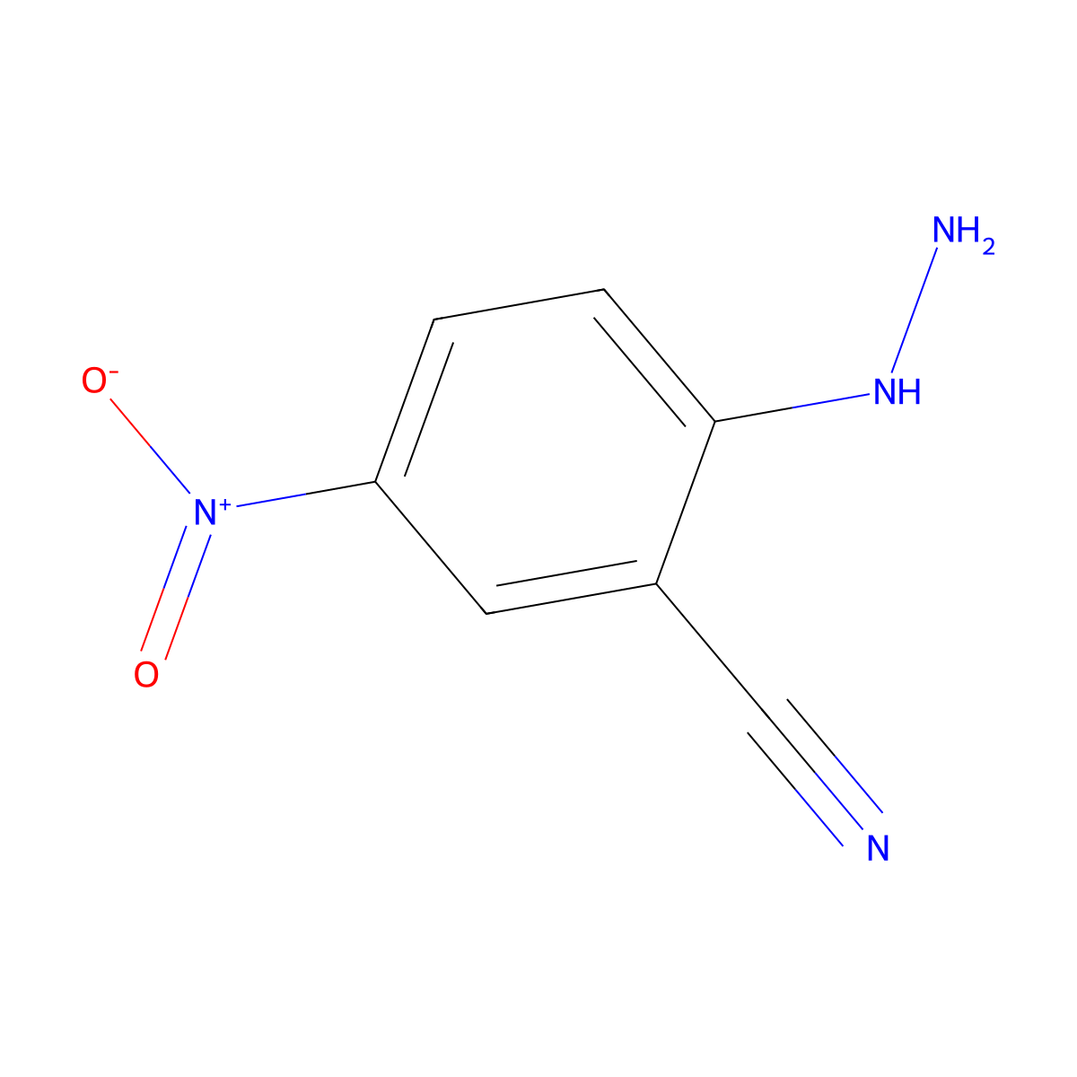 2-Hydrazinyl-5-nitrobenzonitrile molecular structure, CAS 60160-68-1