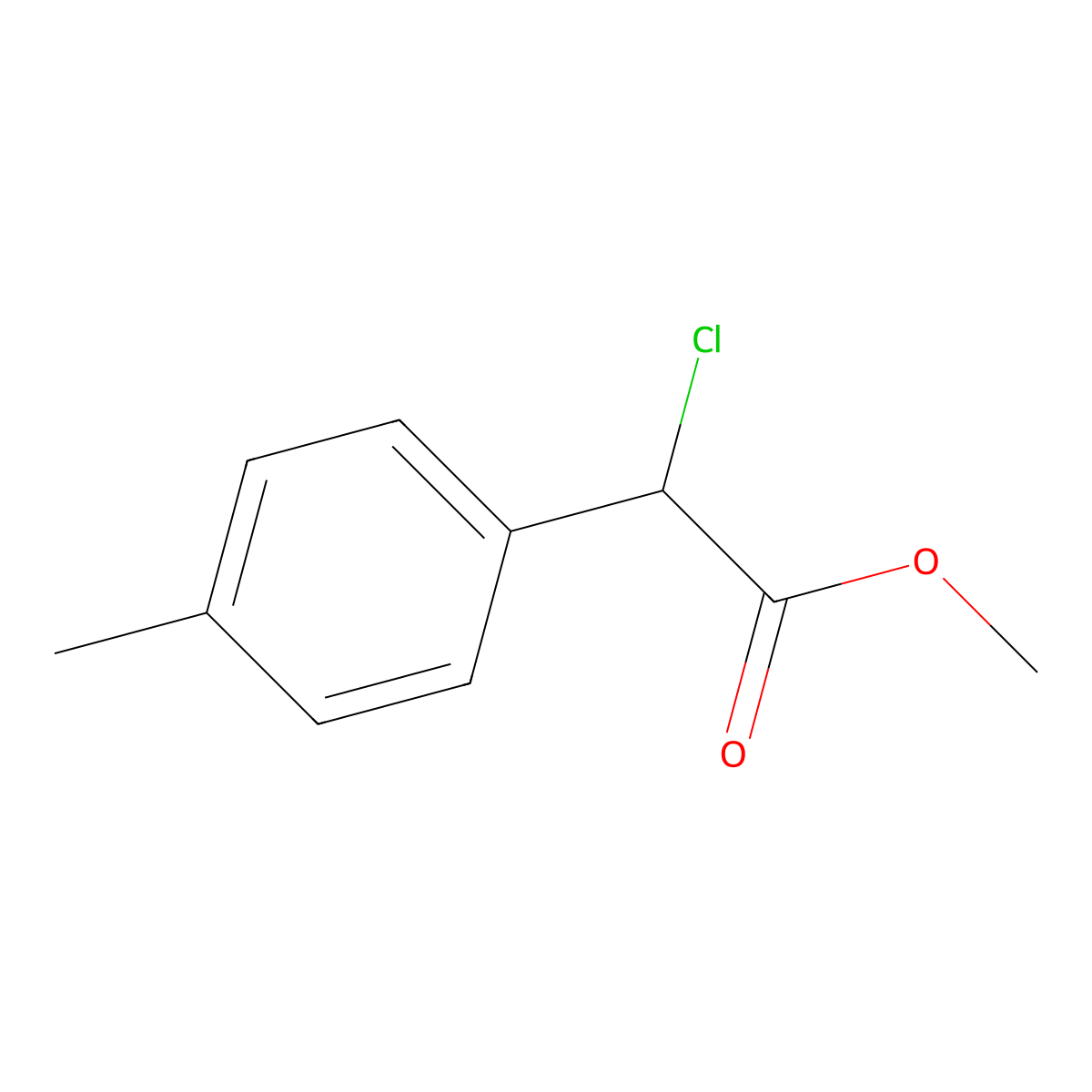 Methyl 2-chloro-2-(p-tolyl)acetate molecular structure, CAS 60162-33-6