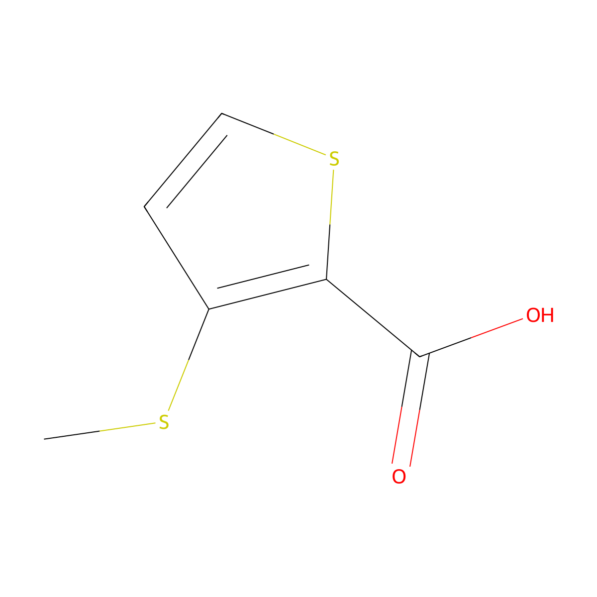 3-(Methylsulfanyl)thiophene-2-carboxylic acid molecular structure, CAS 60166-80-5