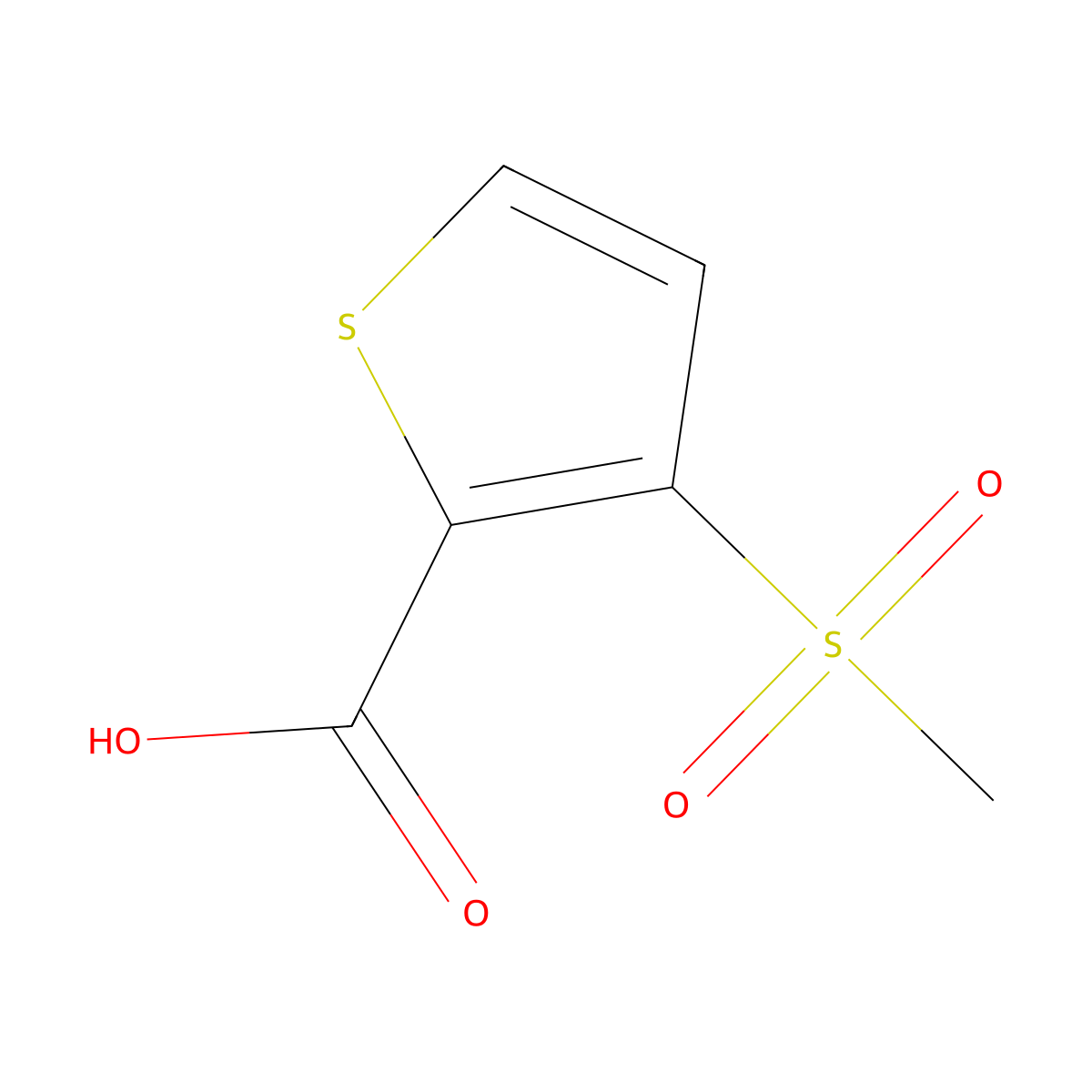 3-Methanesulfonylthiophene-2-carboxylic acid molecular structure, CAS 60166-82-7