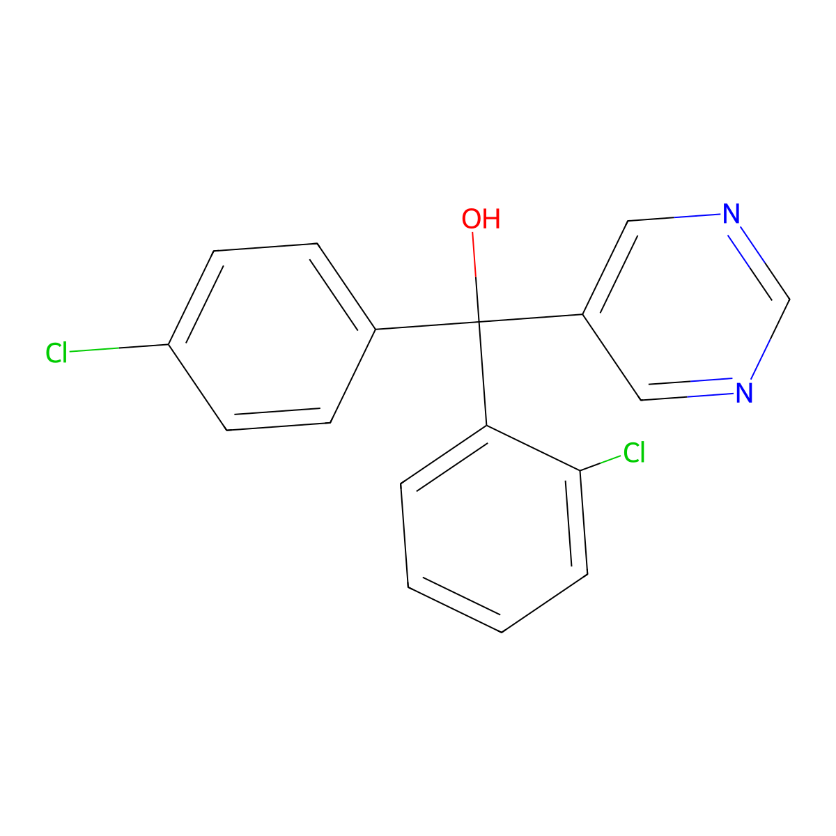 Fenarimol molecular structure, CAS 60168-88-9