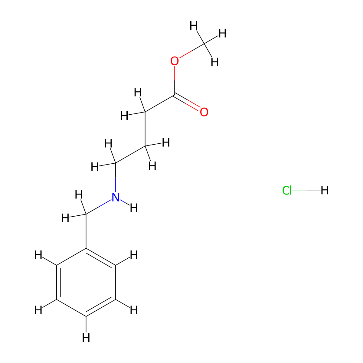 Methyl 4-(benzylamino)butanoate hydrochloride molecular structure, CAS 60169-40-6