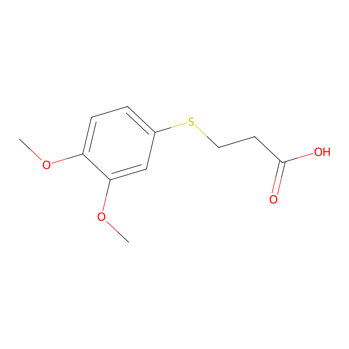 3-[(3,4-Dimethoxyphenyl)sulfanyl]propanoic acid molecular structure, CAS 60169-56-4