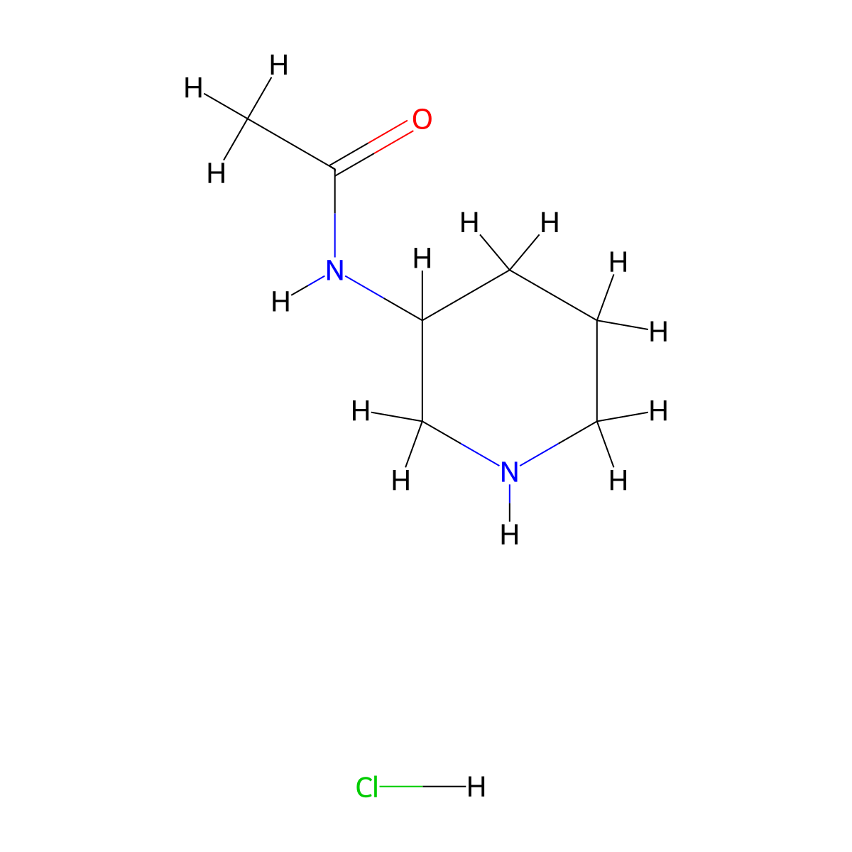 N-(Piperidin-3-yl)acetamide hydrochloride molecular structure, CAS 60169-73-5