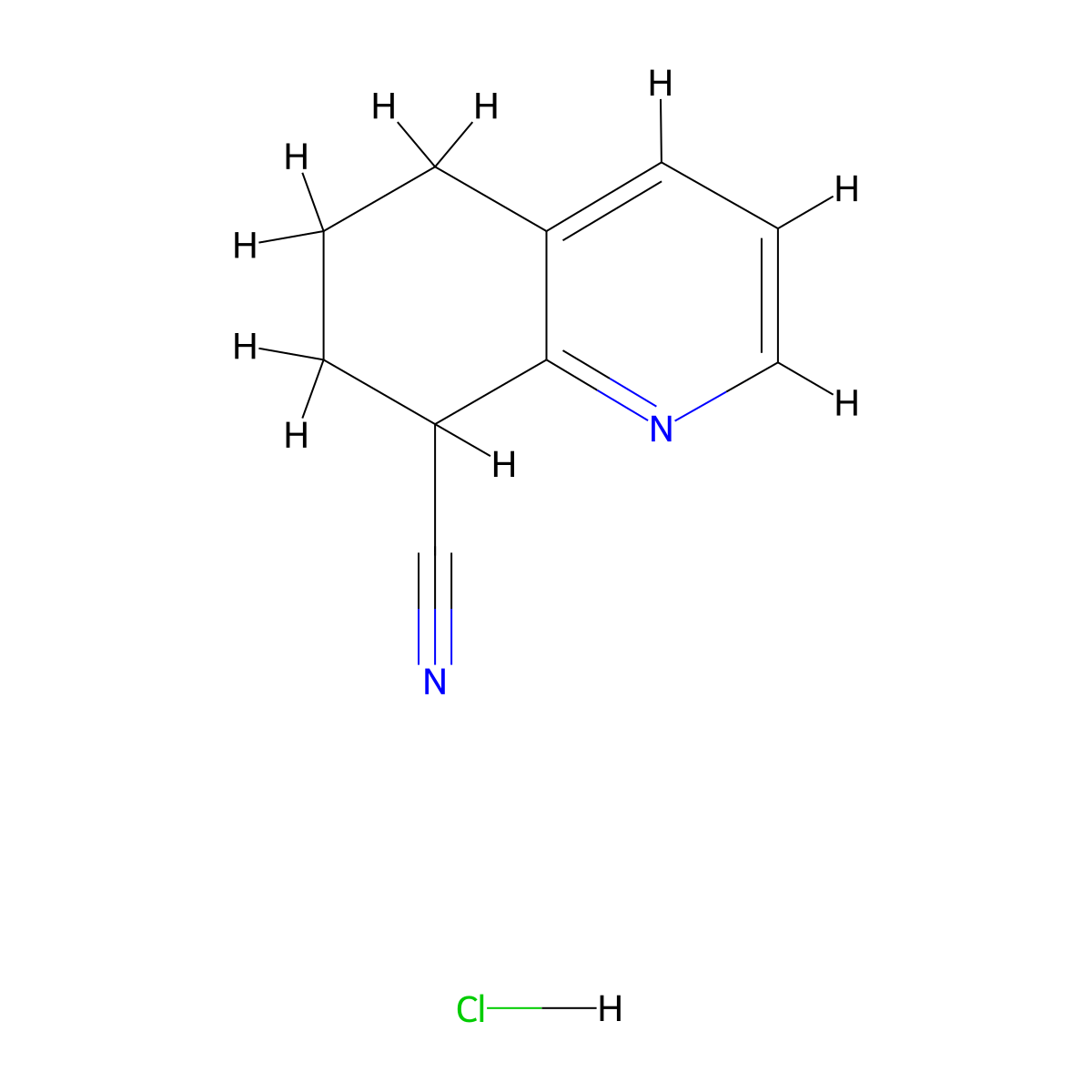 5,6,7,8-Tetrahydroquinoline-8-carbonitrile hydrochloride molecular structure, CAS 60169-77-9