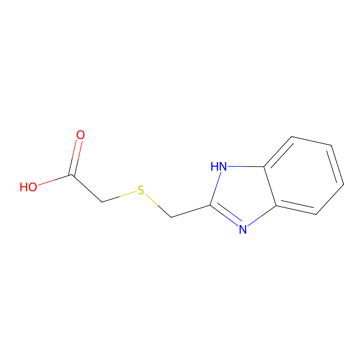 (2-Benzimidazolylmethylthio)-acetic acid molecular structure, CAS 6017-11-4