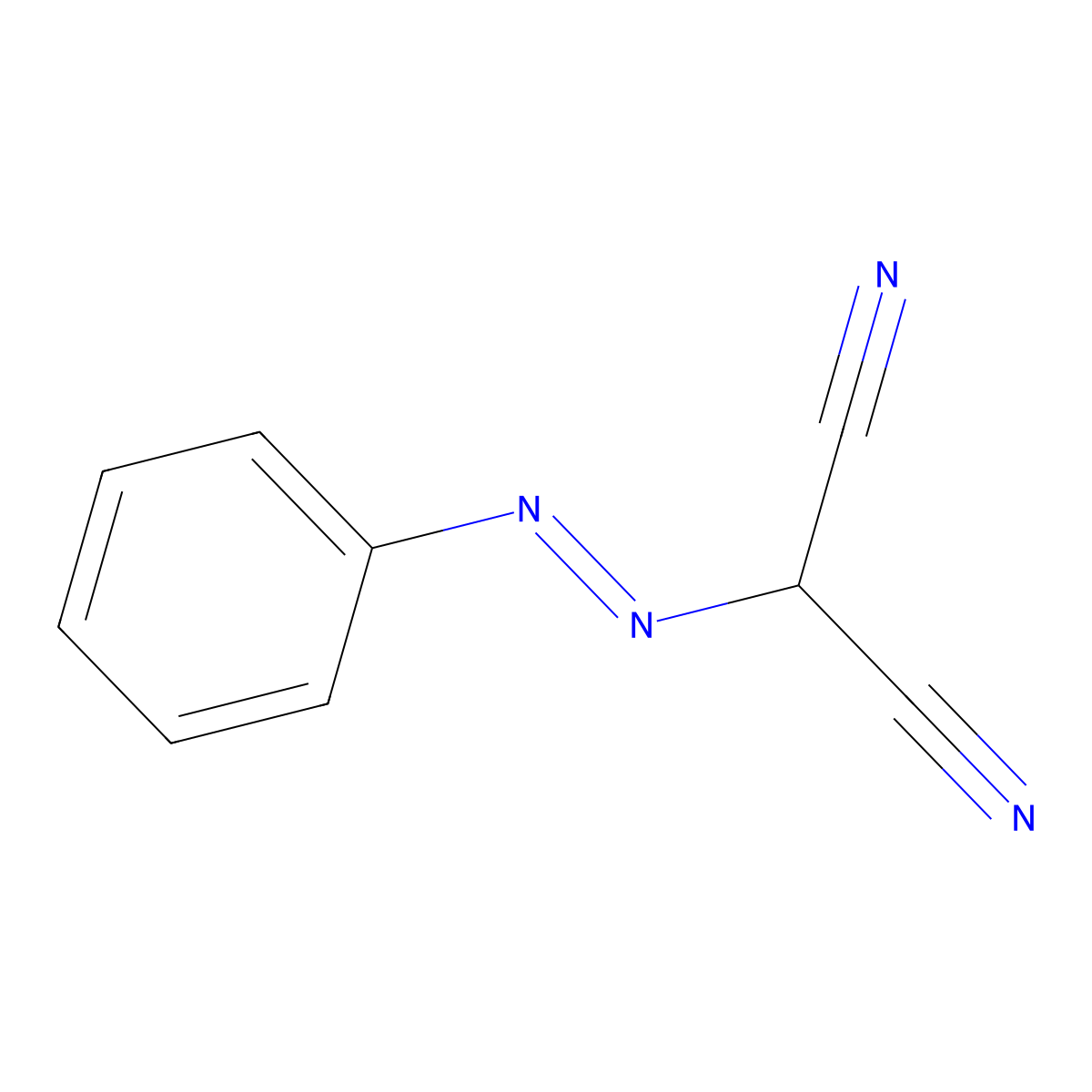 2-(2-Phenyldiazenyl)propanedinitrile molecular structure, CAS 6017-21-6