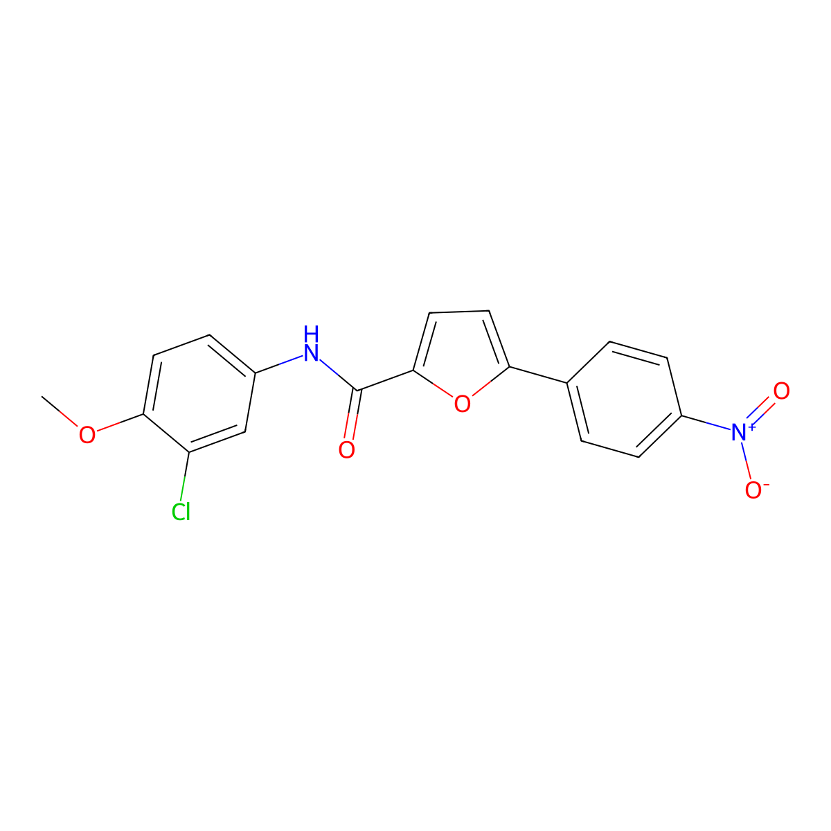 N-(3-chloro-4-methoxyphenyl)-5-(4-nitrophenyl)furan-2-carboxamide molecular structure, CAS 6017-26-1