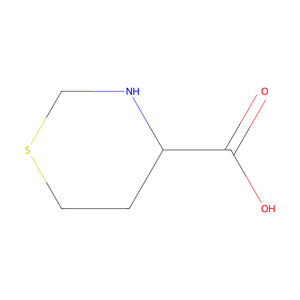 Tetrahydro-2H-1,3-thiazine-4-carboxylic acid molecular structure, CAS 60175-95-3