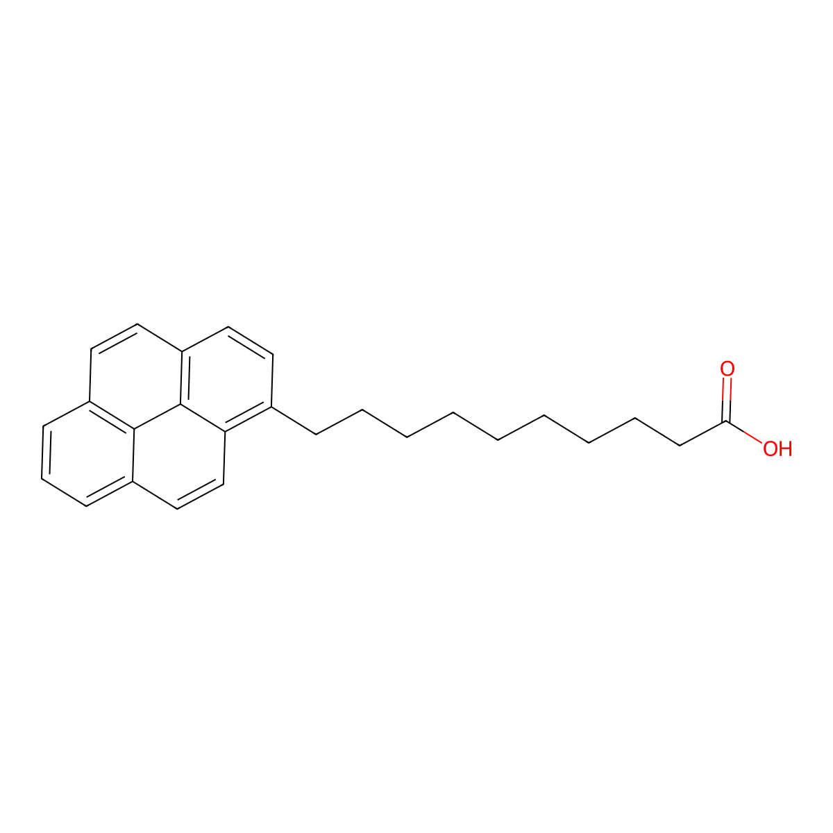 Pyrenedecanoic acid molecular structure, CAS 60177-21-1