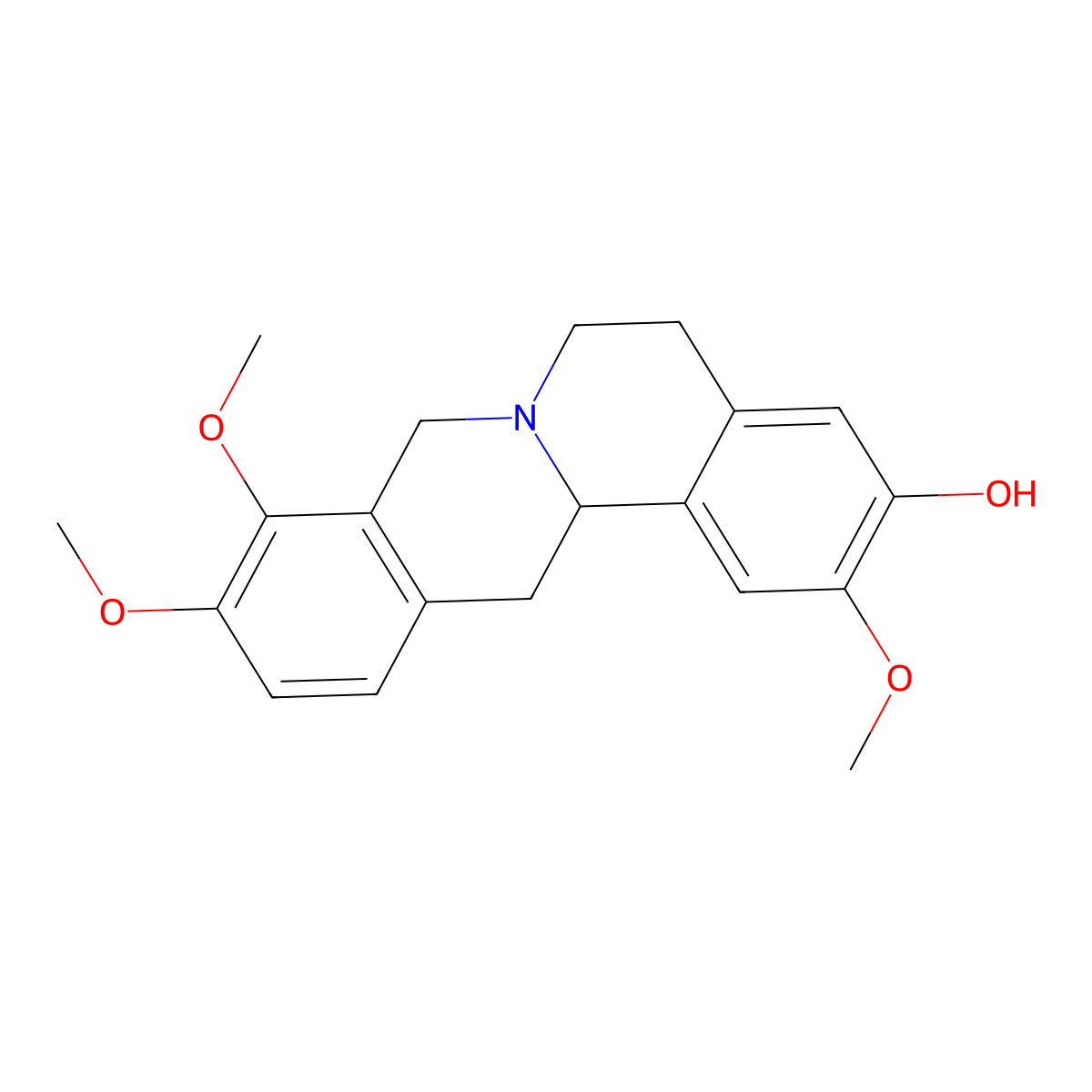 (R)-3-Hydroxyl-2,9,10-Trimethoxytetrahyrdooxyprotoberberine molecular structure, CAS 6018-39-9