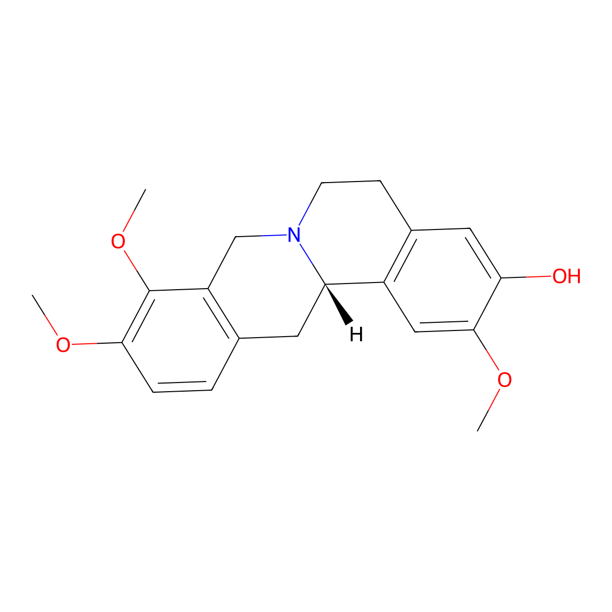 Corypalmine molecular structure, CAS 6018-40-2