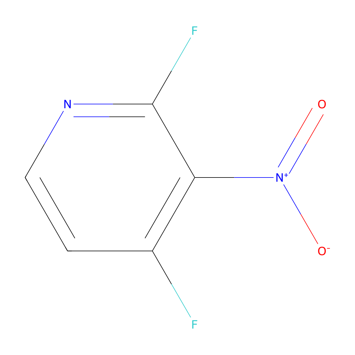 2,4-Difluoro-3-nitropyridine molecular structure, CAS 60186-14-3