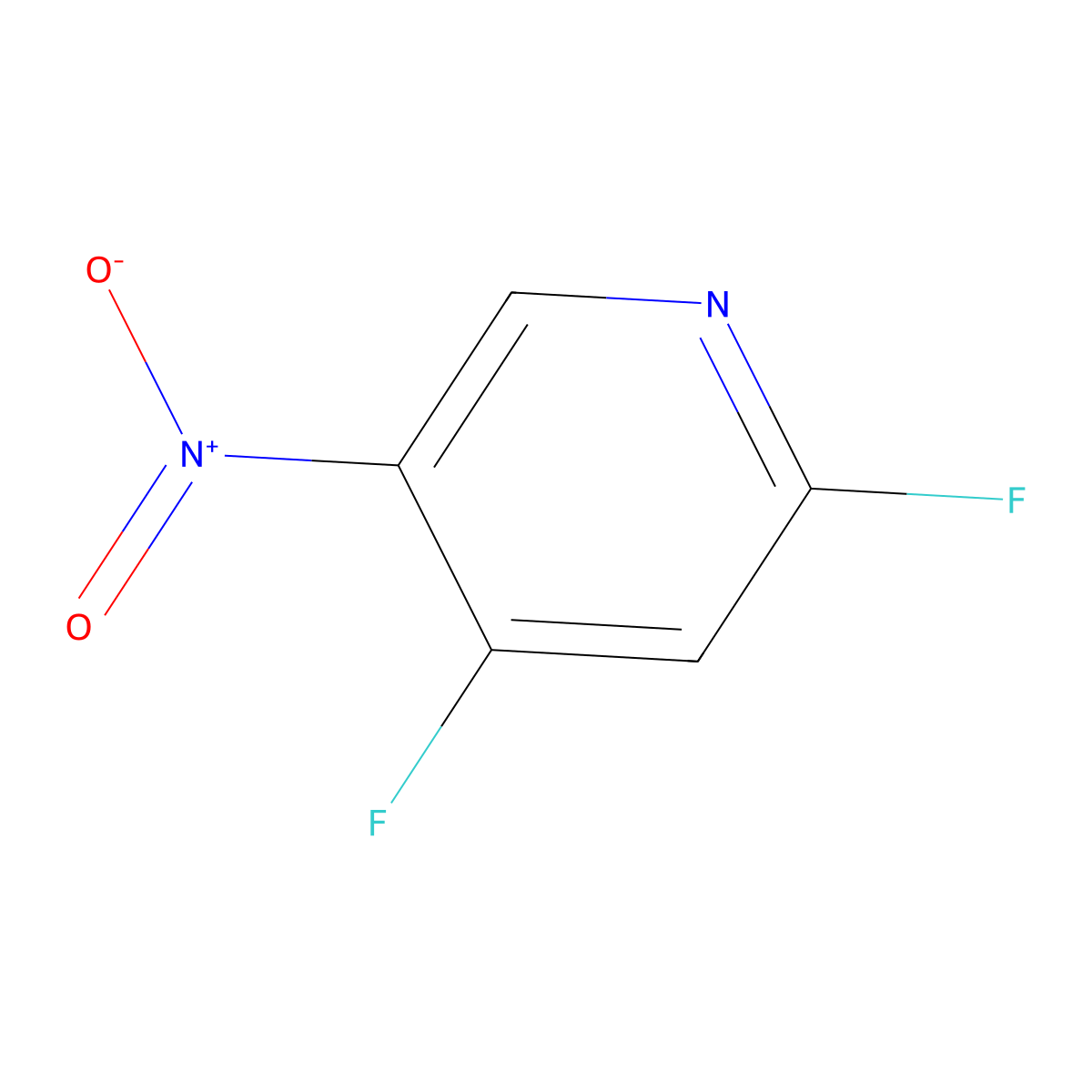 2,4-Difluoro-5-nitropyridine molecular structure, CAS 60186-15-4