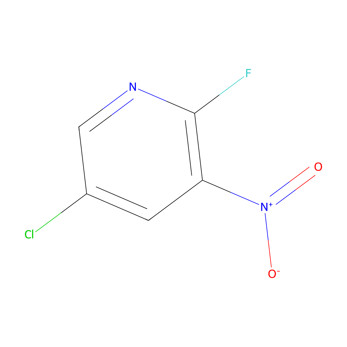 5-Chloro-2-fluoro-3-nitropyridine molecular structure, CAS 60186-16-5