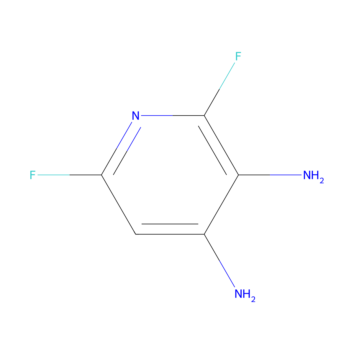 2,6-Difluoropyridine-3,4-diamine molecular structure, CAS 60186-25-6