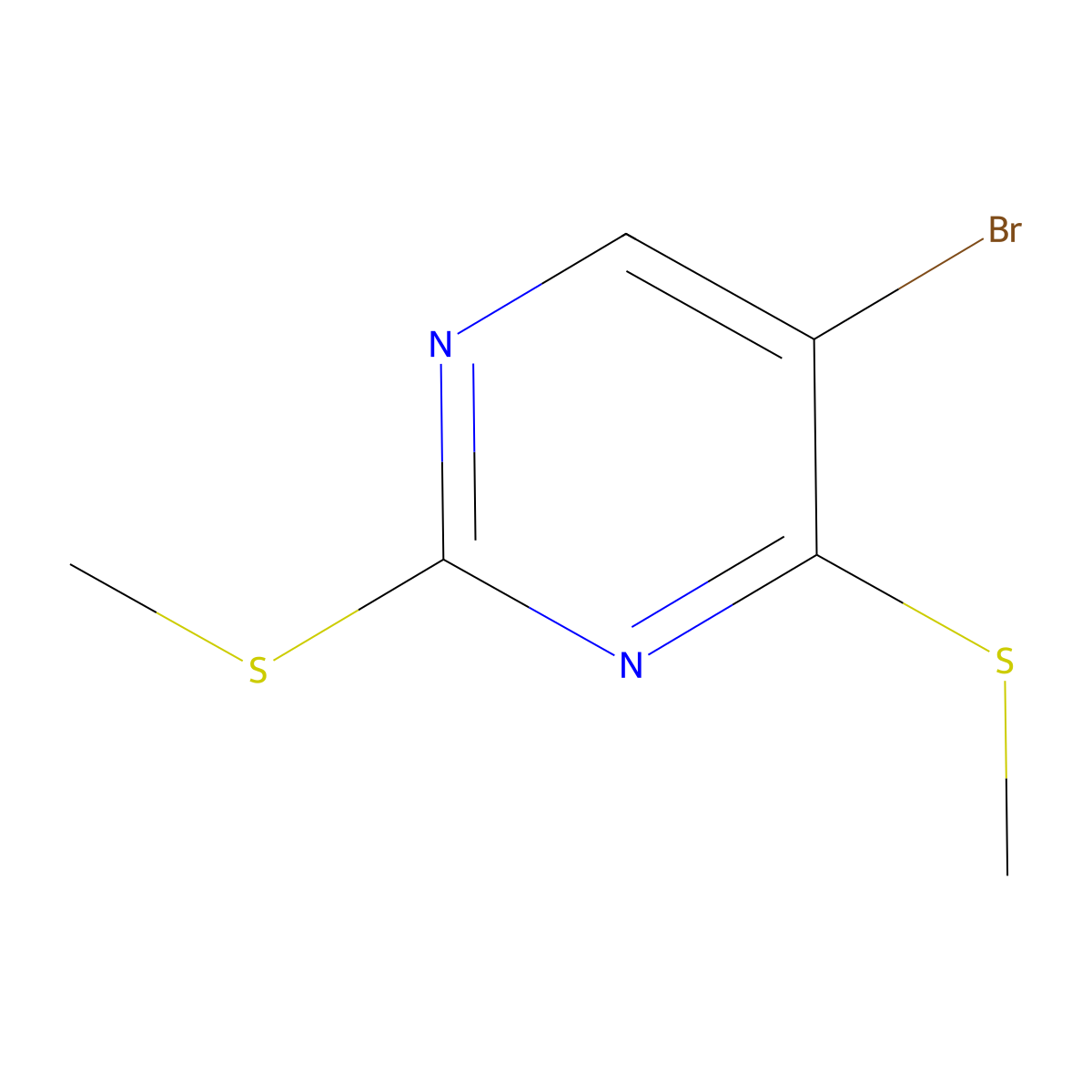 Pyrimidine, 5-bromo-2,4-bis(methylthio)- molecular structure, CAS 60186-81-4