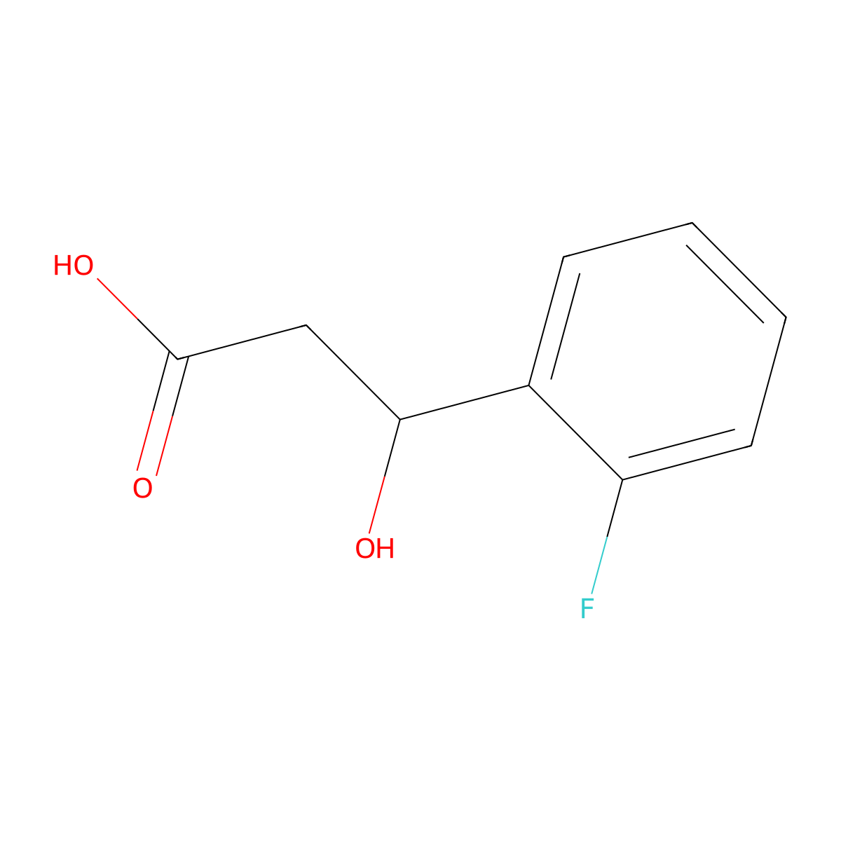 3-(2-Fluorophenyl)-3-hydroxypropanoic acid molecular structure, CAS 60187-07-7