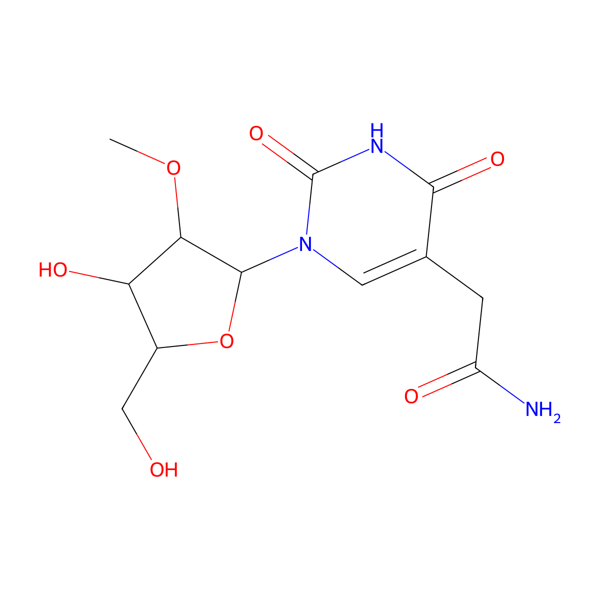 O(2)'-methyl-5-carbamoylmethyluridine molecular structure, CAS 60197-30-0