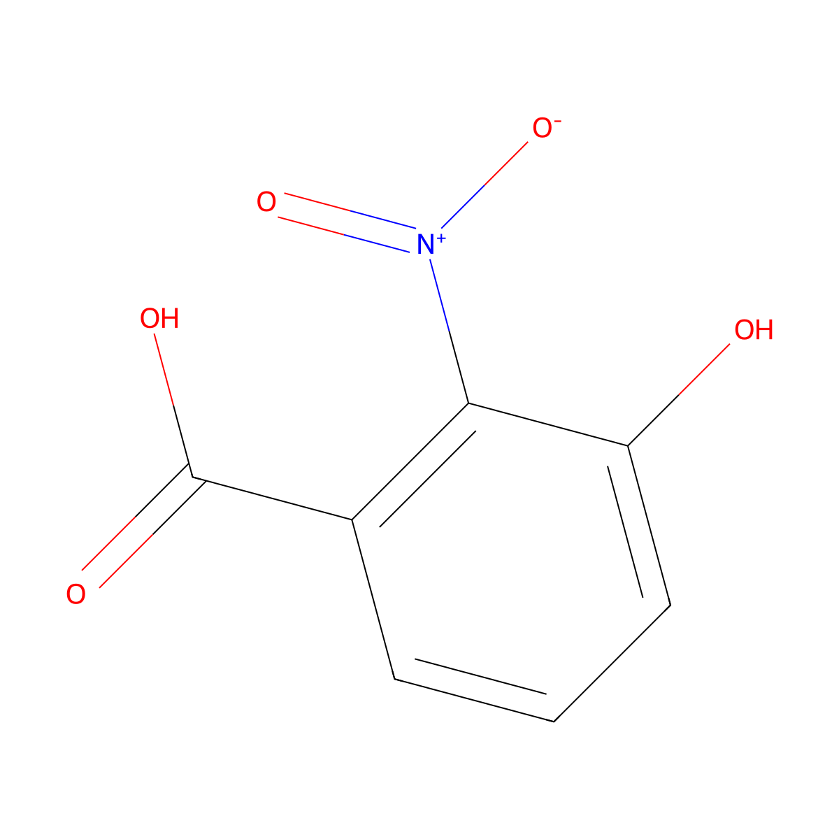 3-Hydroxy-2-nitrobenzoic acid molecular structure, CAS 602-00-6