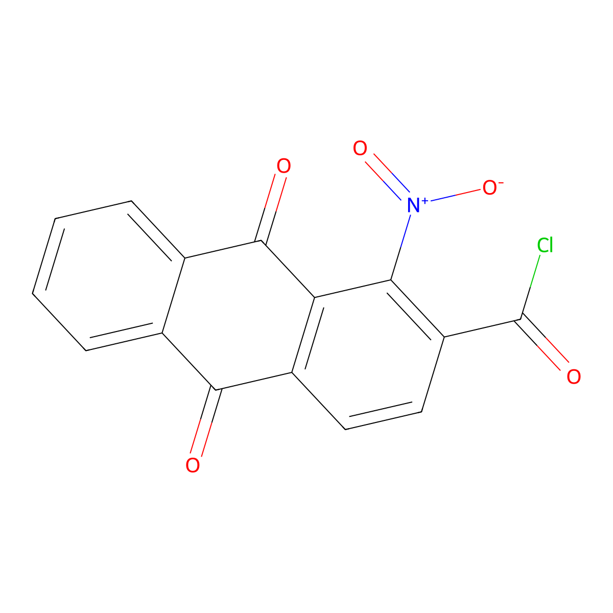 1-Nitro-9,10-dioxo-9,10-dihydroanthracene-2-carbonyl chloride molecular structure, CAS 602-10-8
