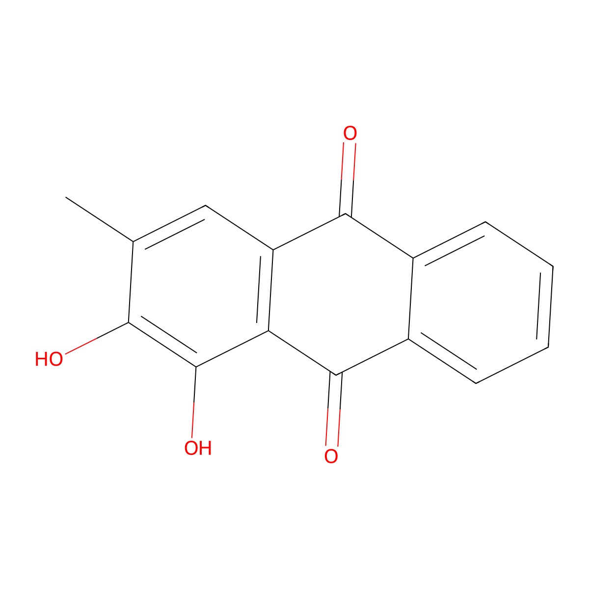 1,2-Dihydroxy-3-methylanthraquinone molecular structure, CAS 602-63-1