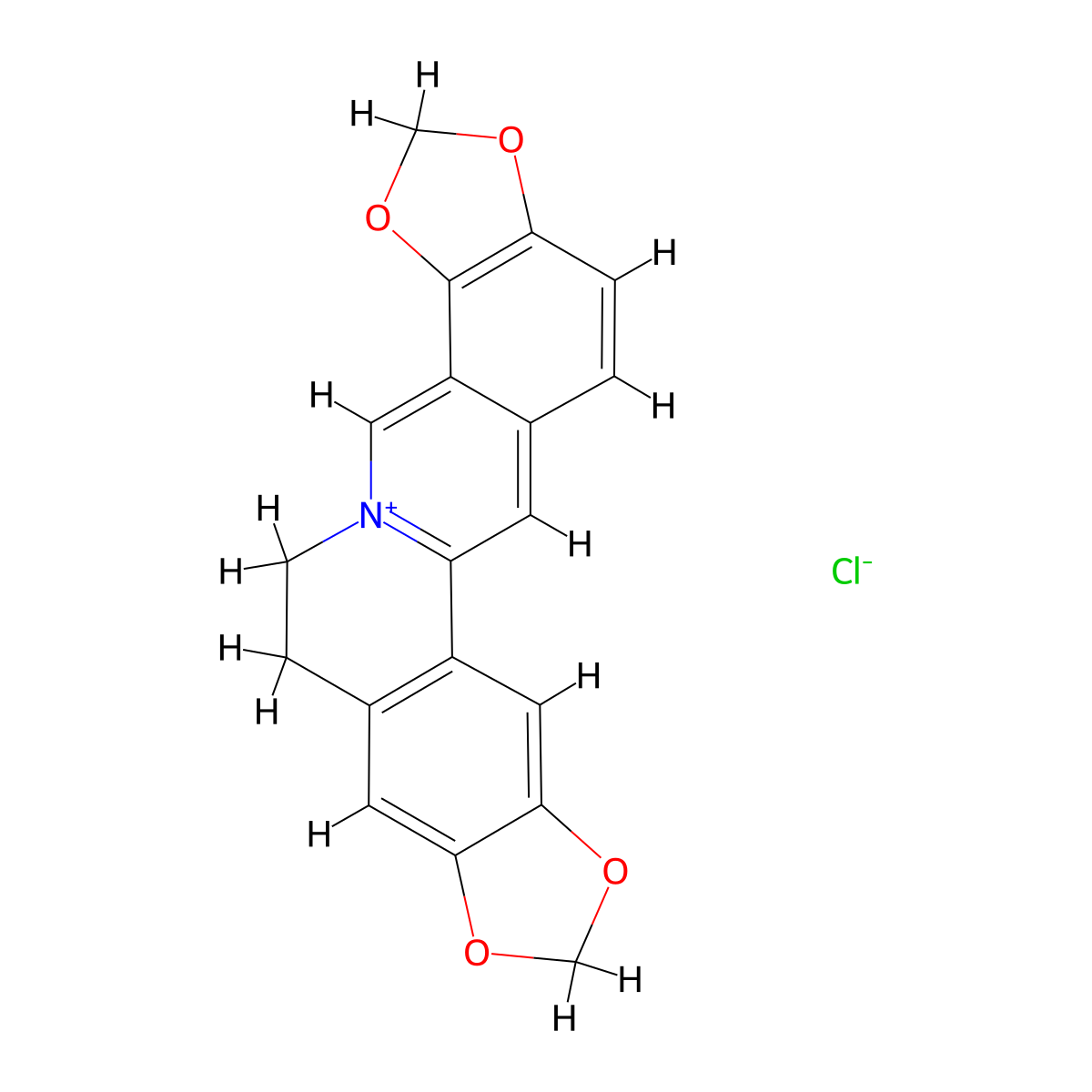 Coptisine hydrochloride molecular structure, CAS 6020-18-4