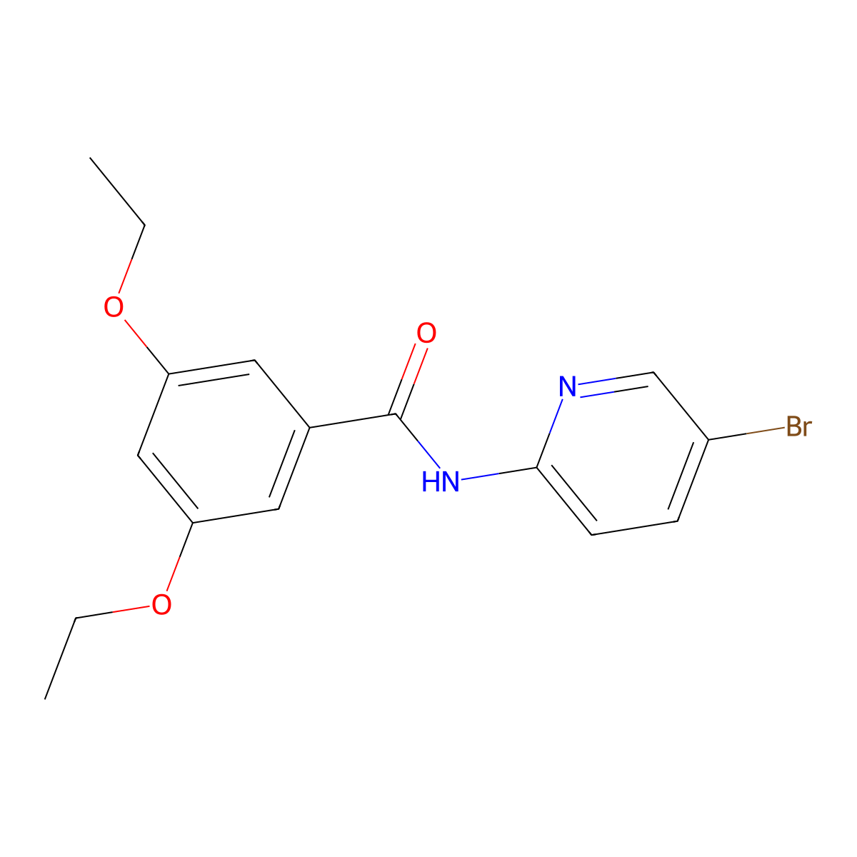N-(5-bromopyridin-2-yl)-3,5-diethoxybenzamide molecular structure, CAS 6020-38-8