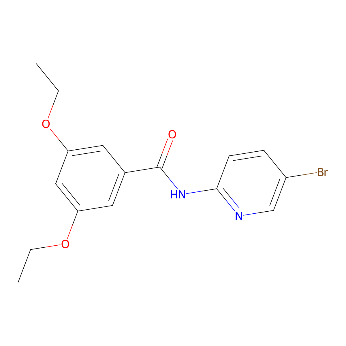 N-(5-bromopyridin-2-yl)-3,5-diethoxybenzamide molecular structure, CAS 6020-38-8