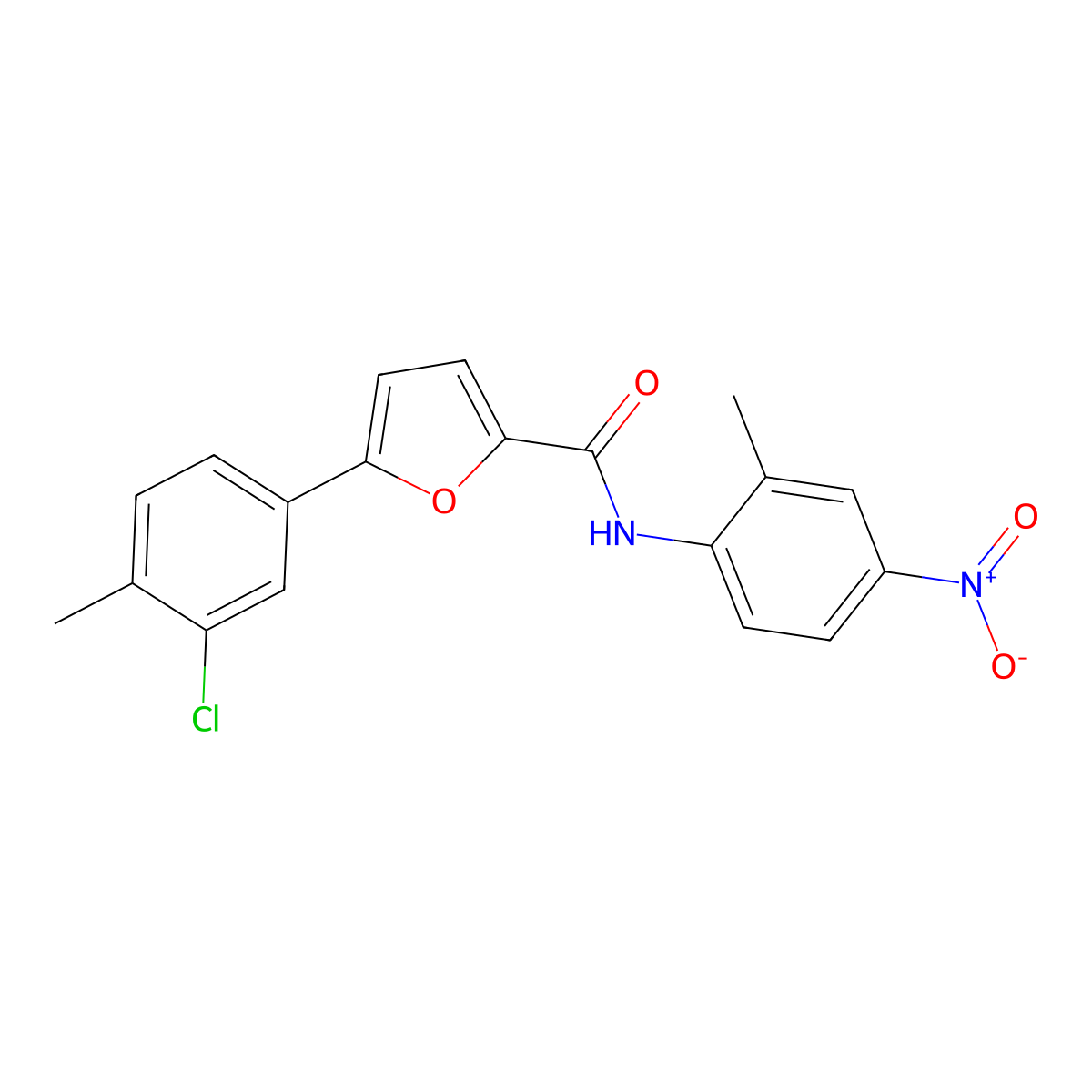 5-(3-chloro-4-methylphenyl)-N-(2-methyl-4-nitrophenyl)furan-2-carboxamide molecular structure, CAS 6020-64-0