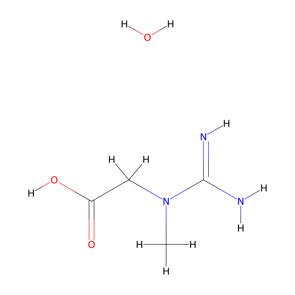 Creatine Monohydrate molecular structure, CAS 6020-87-7
