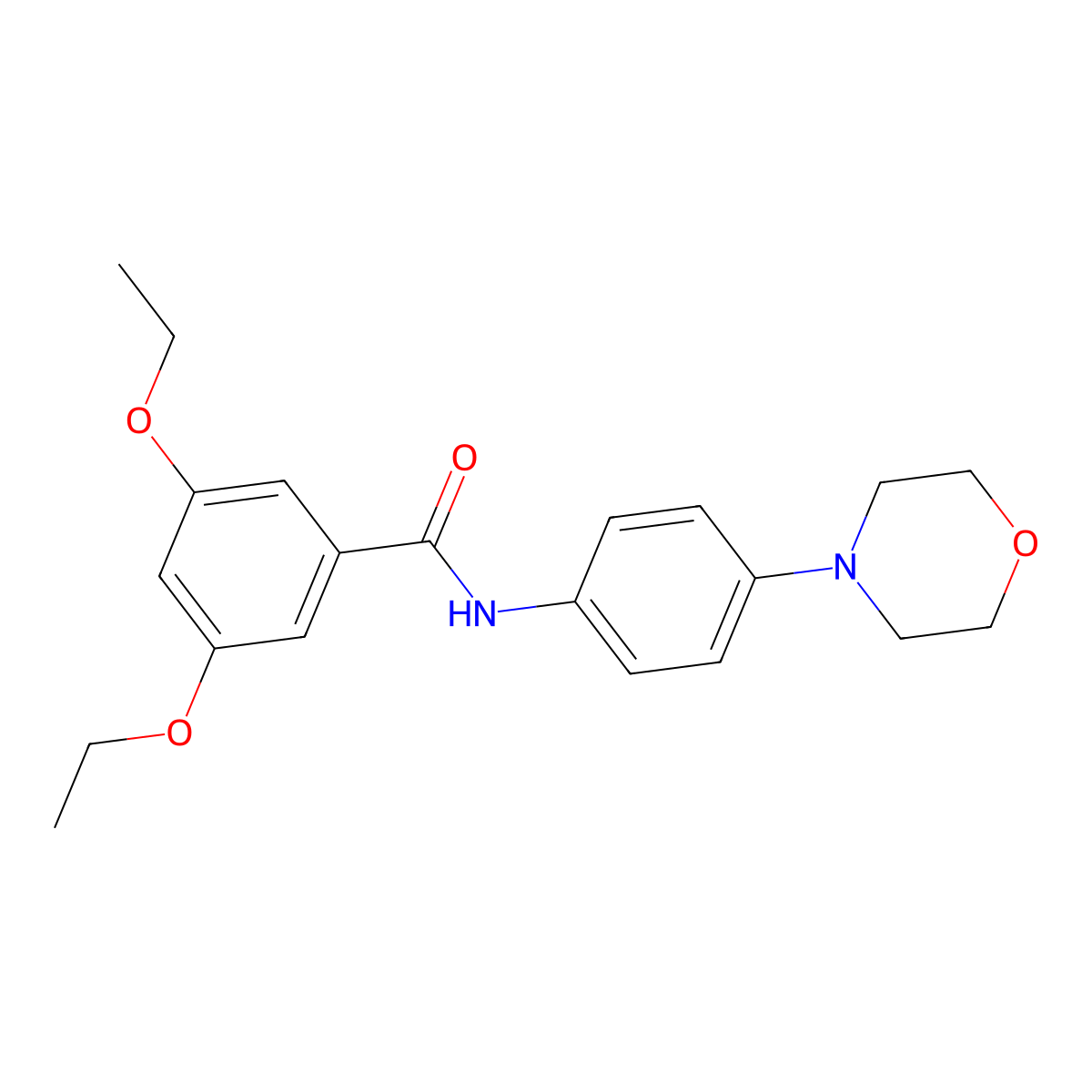 3,5-diethoxy-N-(4-morpholin-4-ylphenyl)benzamide molecular structure, CAS 6020-88-8