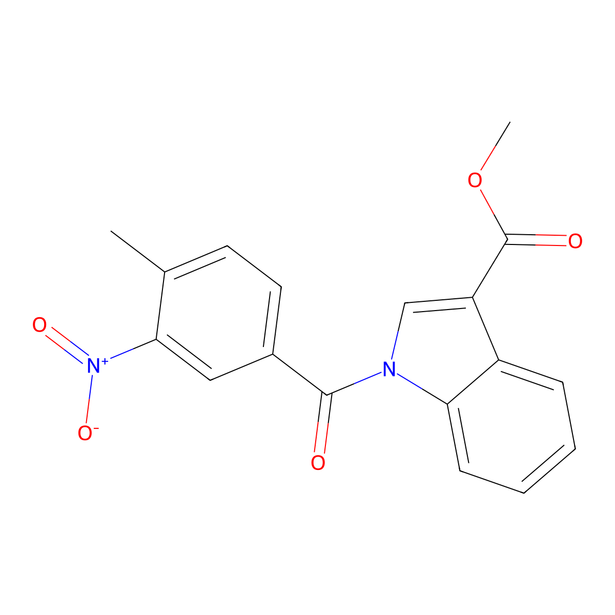 Methyl 1-(4-methyl-3-nitrobenzoyl)-1h-indole-3-carboxylate molecular structure, CAS 6020-93-5