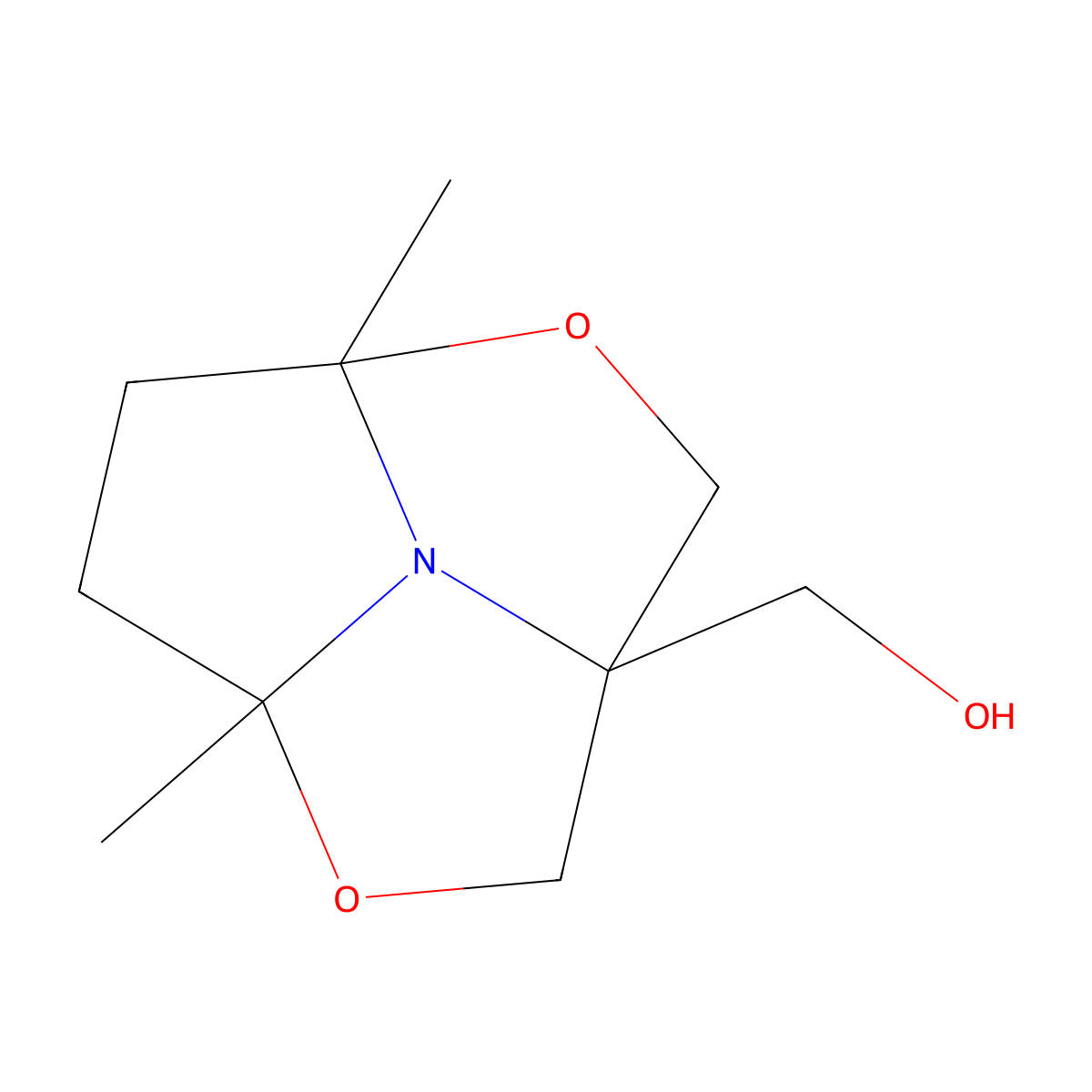 (4a,6a-dimethyltetrahydro-2H-1,4-dioxa-6b-azacyclopenta[cd]pentalen-2a(3H)-yl)methanol molecular structure, CAS 60204-53-7