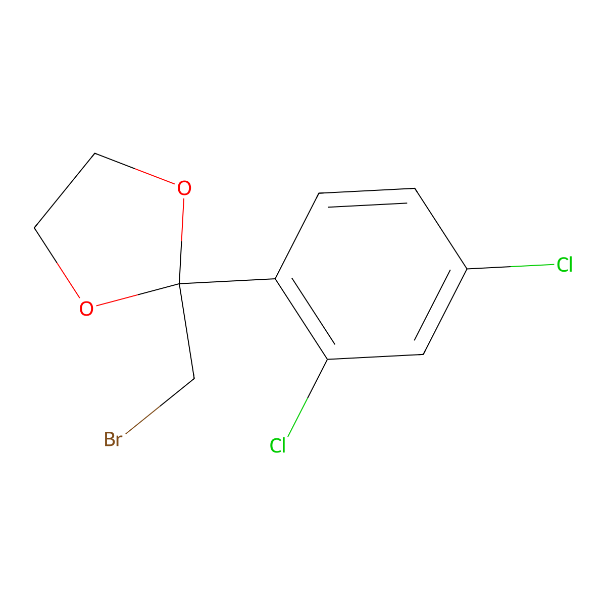2-(Bromomethyl)-2-(2,4-dichlorophenyl)-1,3-dioxolane molecular structure, CAS 60207-30-9