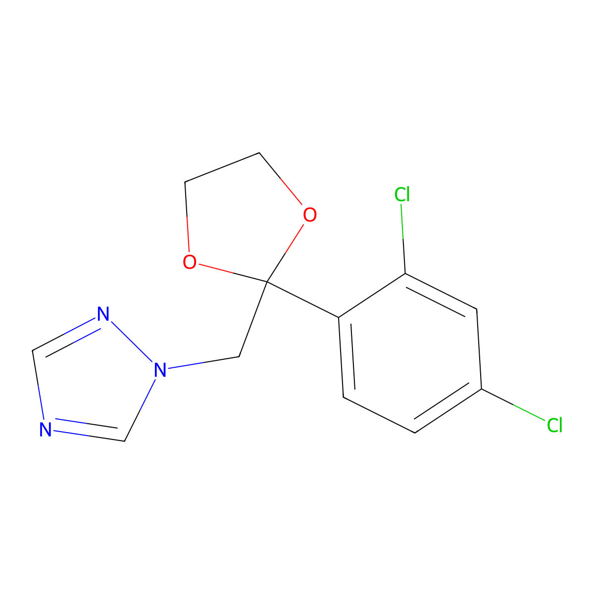 Azaconazole molecular structure, CAS 60207-31-0