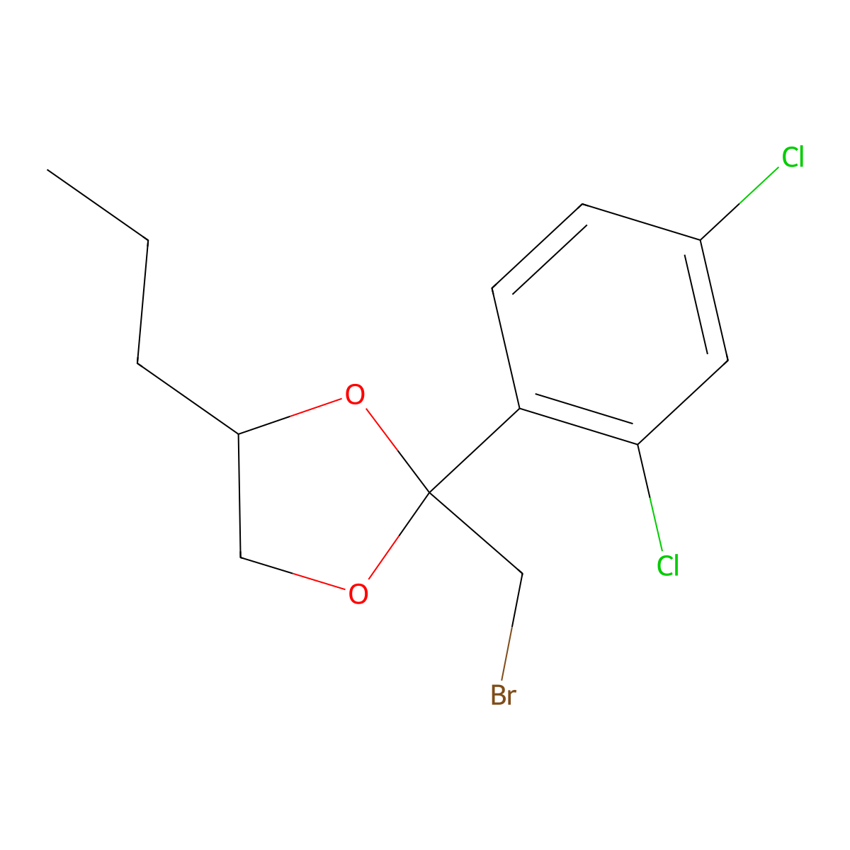 2-(Bromomethyl)-2-(2,4-dichlorophenyl)-4-propyl-1,3-dioxolane molecular structure, CAS 60207-89-8