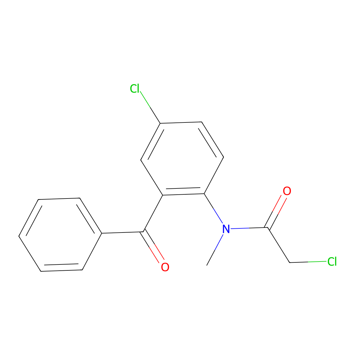 N-(2-Benzoyl-4-chlorophenyl)-2-chloro-N-methylacetamide molecular structure, CAS 6021-21-2