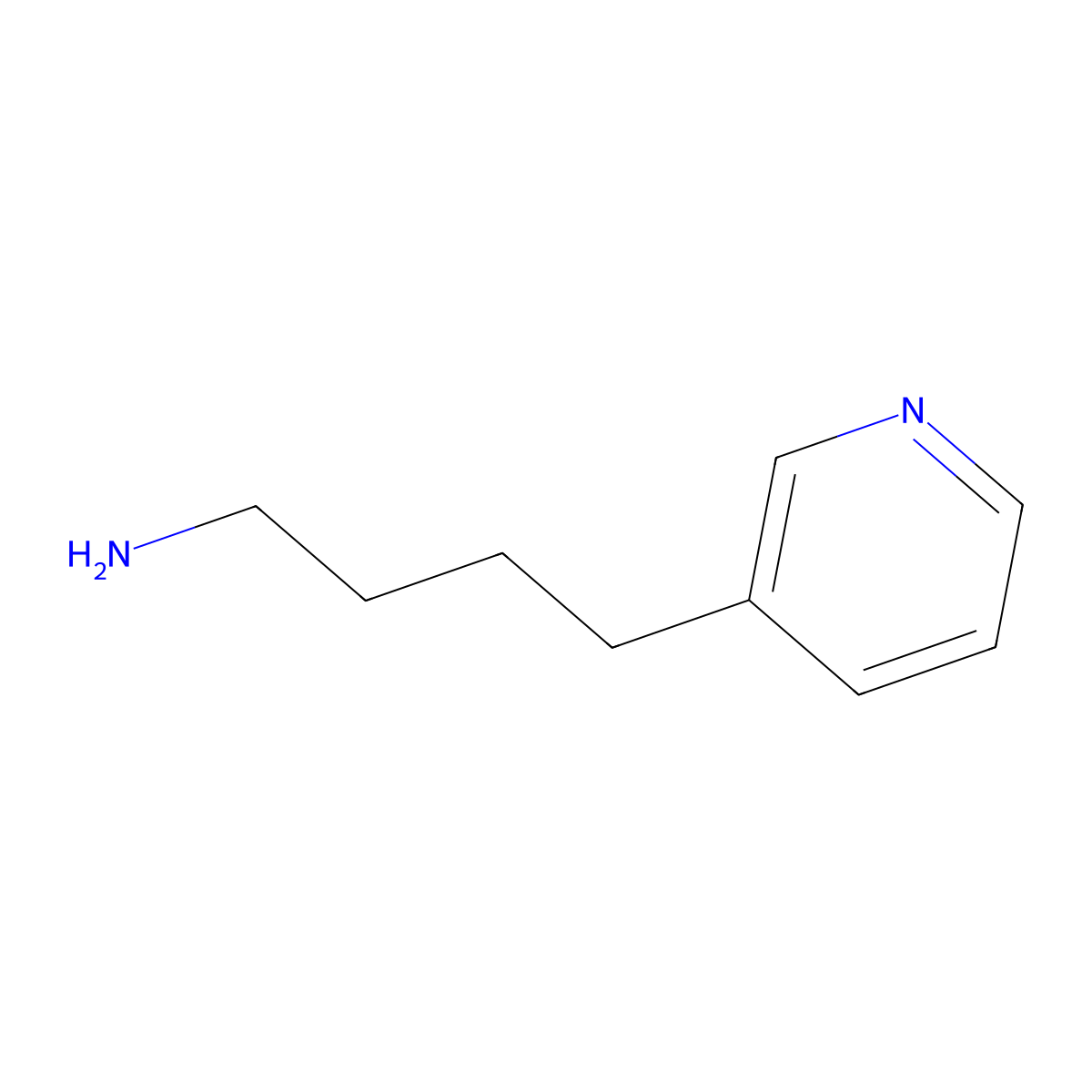 Pyridine, 3-(4-aminobutyl)- molecular structure, CAS 6021-23-4