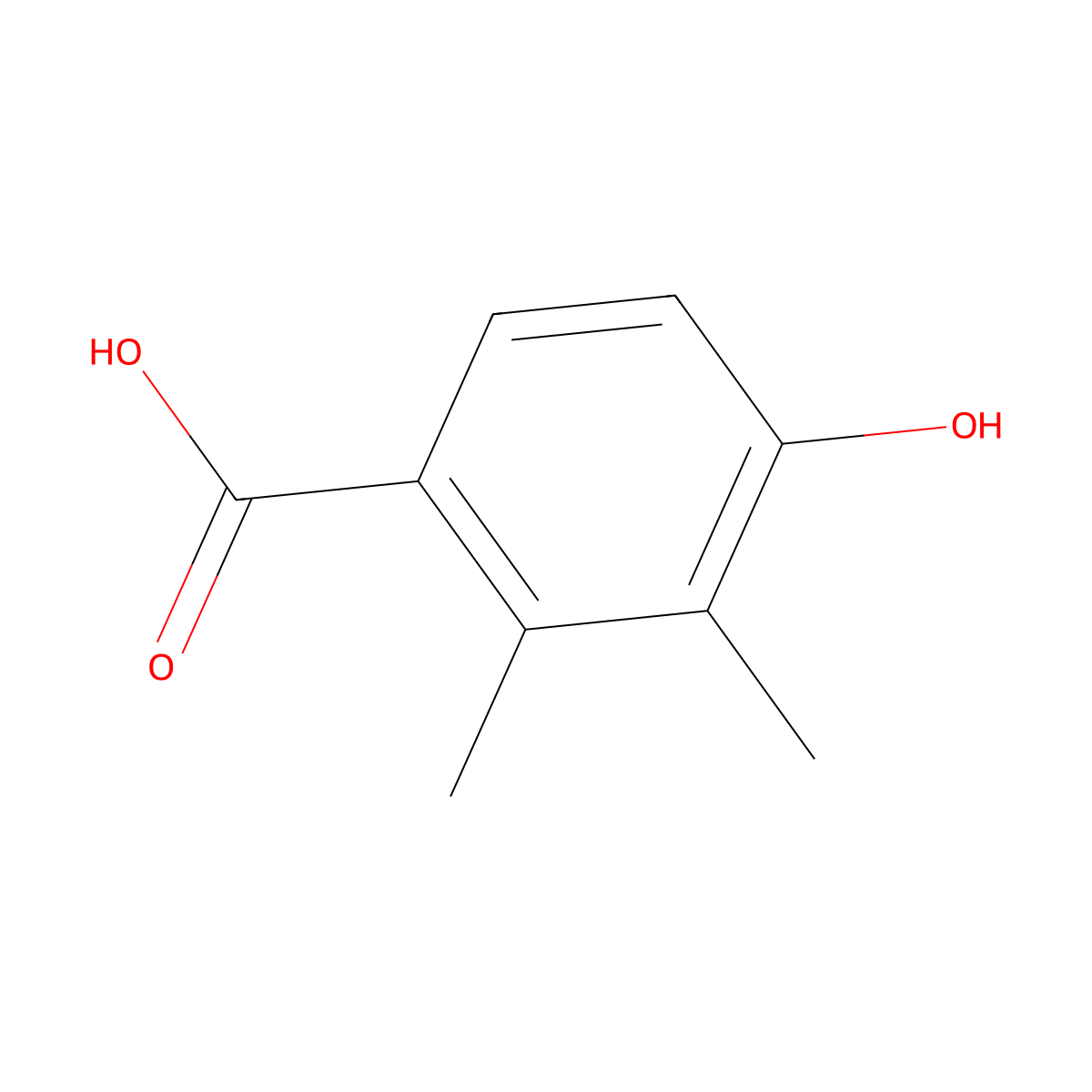 4-Hydroxy-2,3-dimethylbenzoic acid molecular structure, CAS 6021-31-4