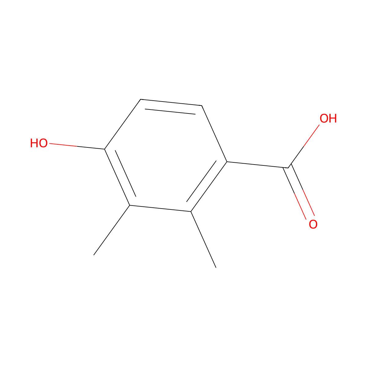 4-Hydroxy-2,3-dimethylbenzoic acid molecular structure, CAS 6021-31-4