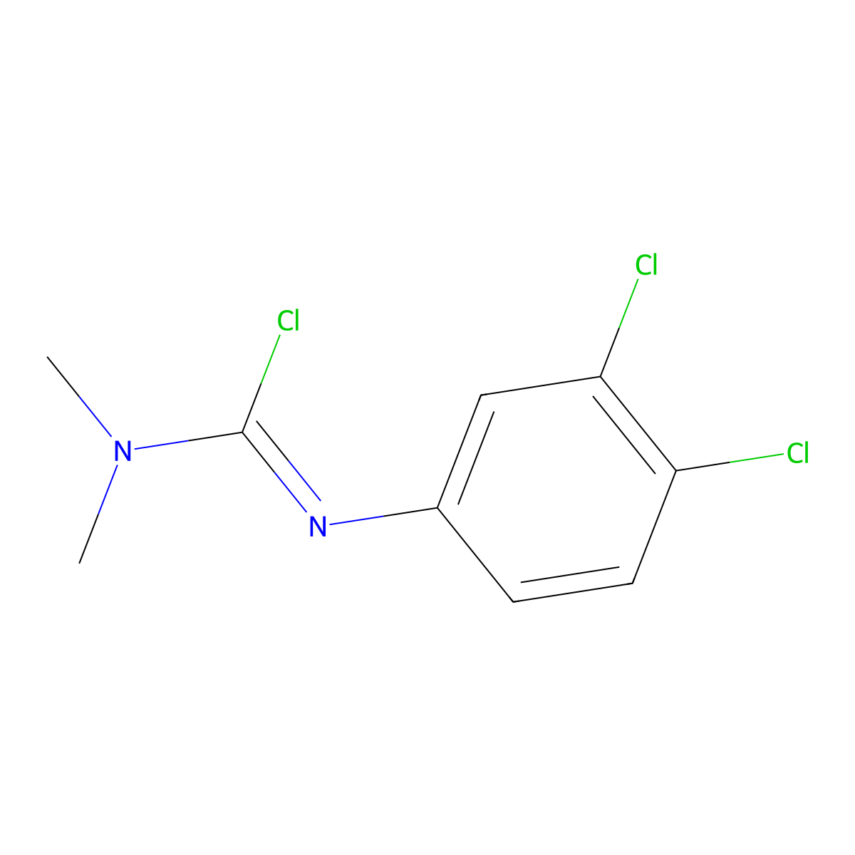 1-Chloro-N'-(3,4-dichlorophenyl)-N,N-dimethylformamidine molecular structure, CAS 6022-33-9