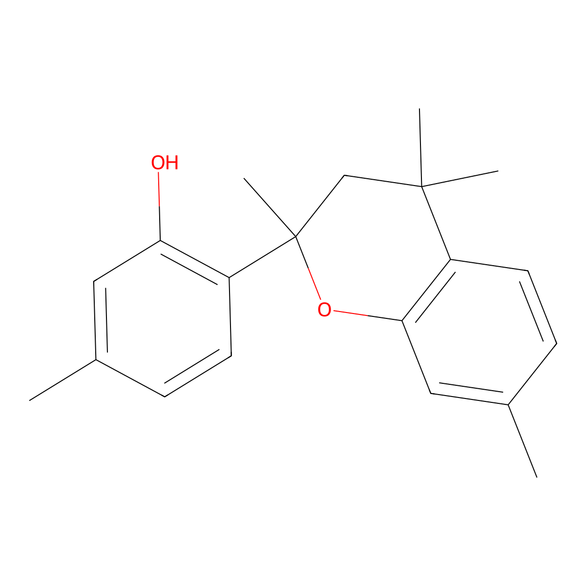 2-(3,4-Dihydro-2,4,4,7-tetramethyl-2H-1-benzopyran-2-yl)-5-methylphenol molecular structure, CAS 6022-36-2