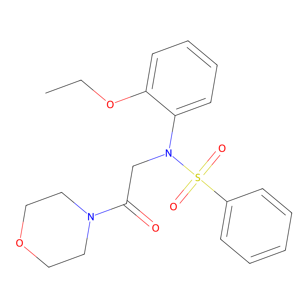 N-(2-ethoxyphenyl)-N-(2-morpholin-4-yl-2-oxoethyl)benzenesulfonamide molecular structure, CAS 6022-82-8