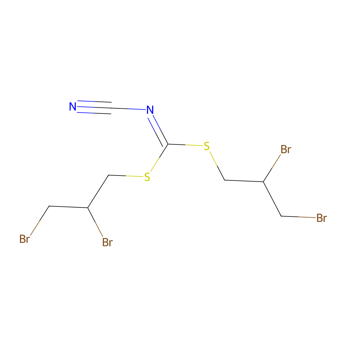 Carbonimidodithioic acid, N-cyano-, bis(2,3-dibromopropyl) ester molecular structure, CAS 60222-99-3